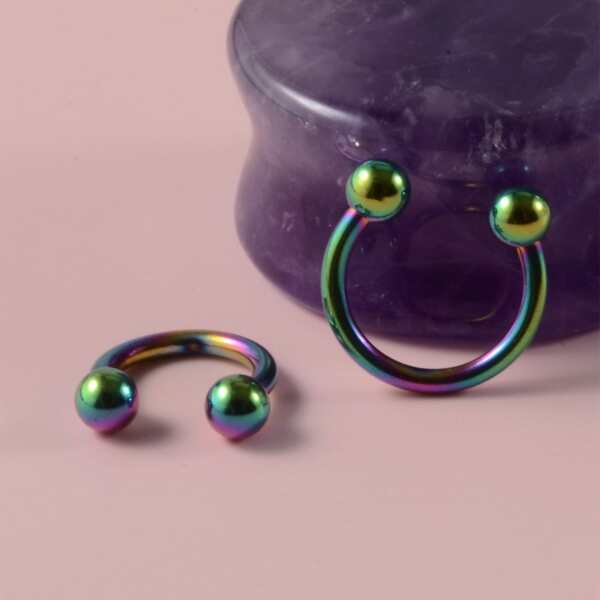 

2pcs Simple Nose Ring, Multicolor