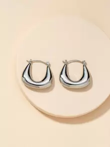 Simple Hoop Earrings - Silver - View 3
