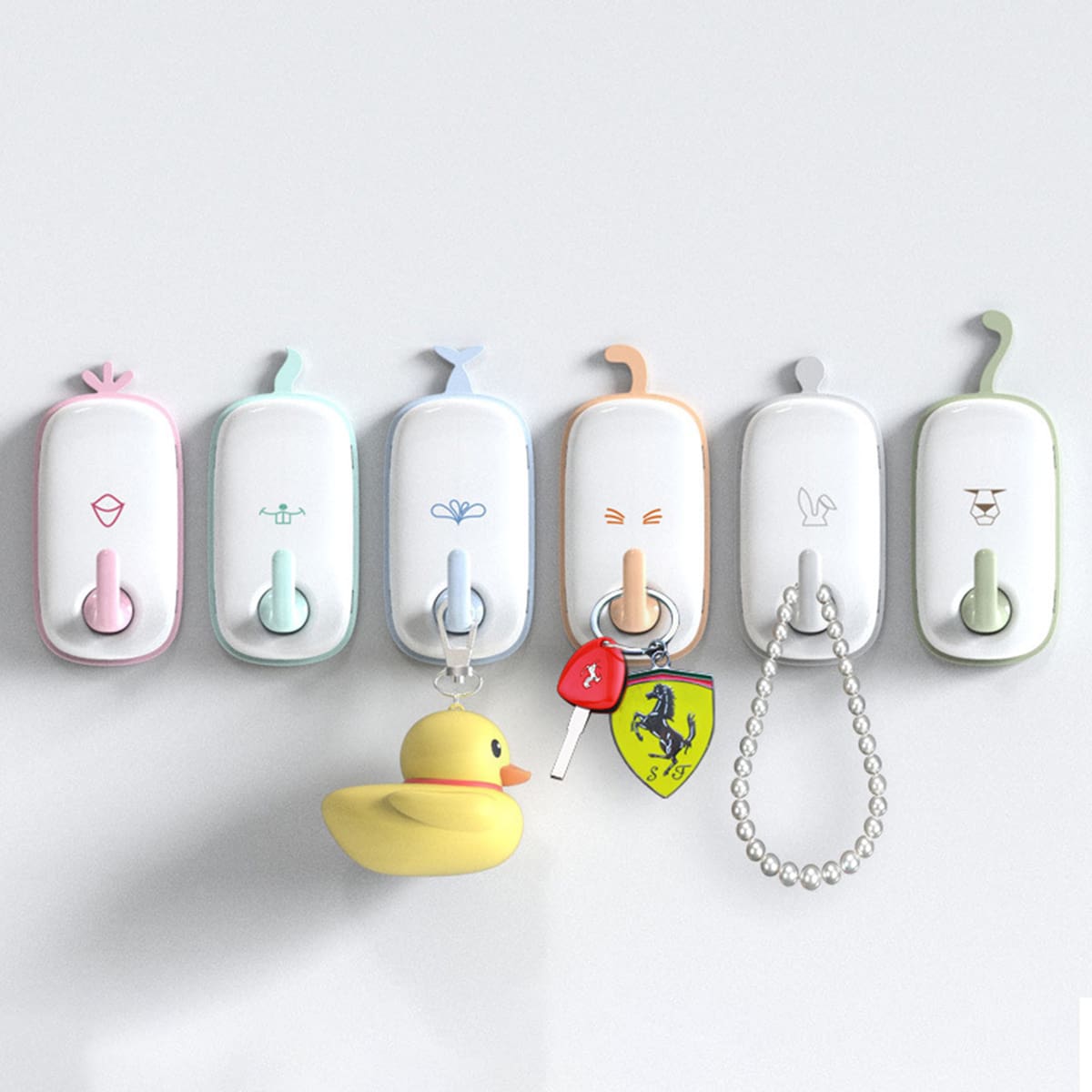 

6pcs Wall Mounted Hook, Multicolor