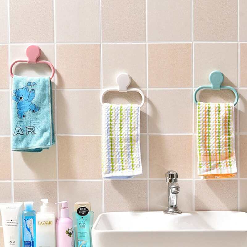 

1pc Wall Mounted Towel Ring, Multicolor