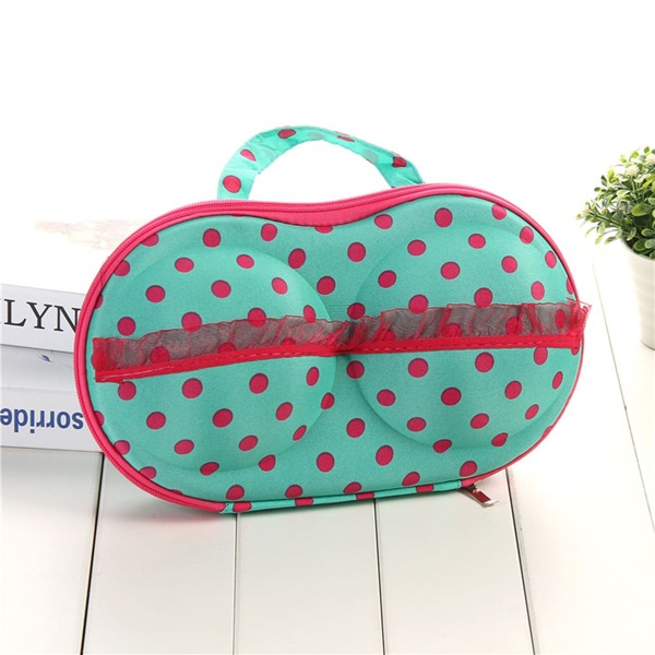 

1pc Polka Dot Pattern Underwear Storage Box, Green