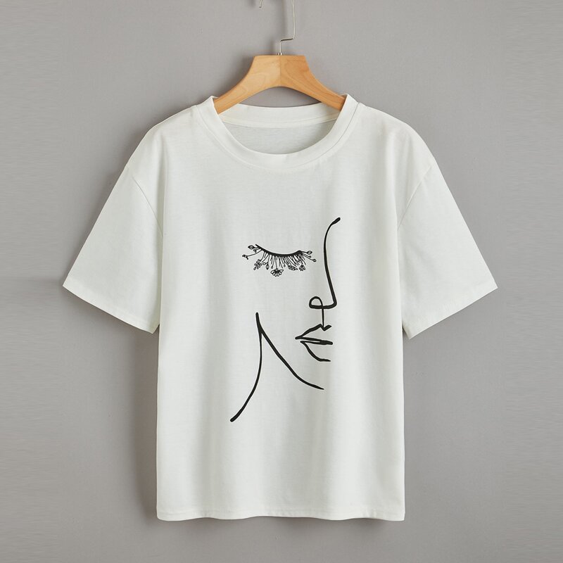 

Figure Graphic Drop Shoulder Tee, White