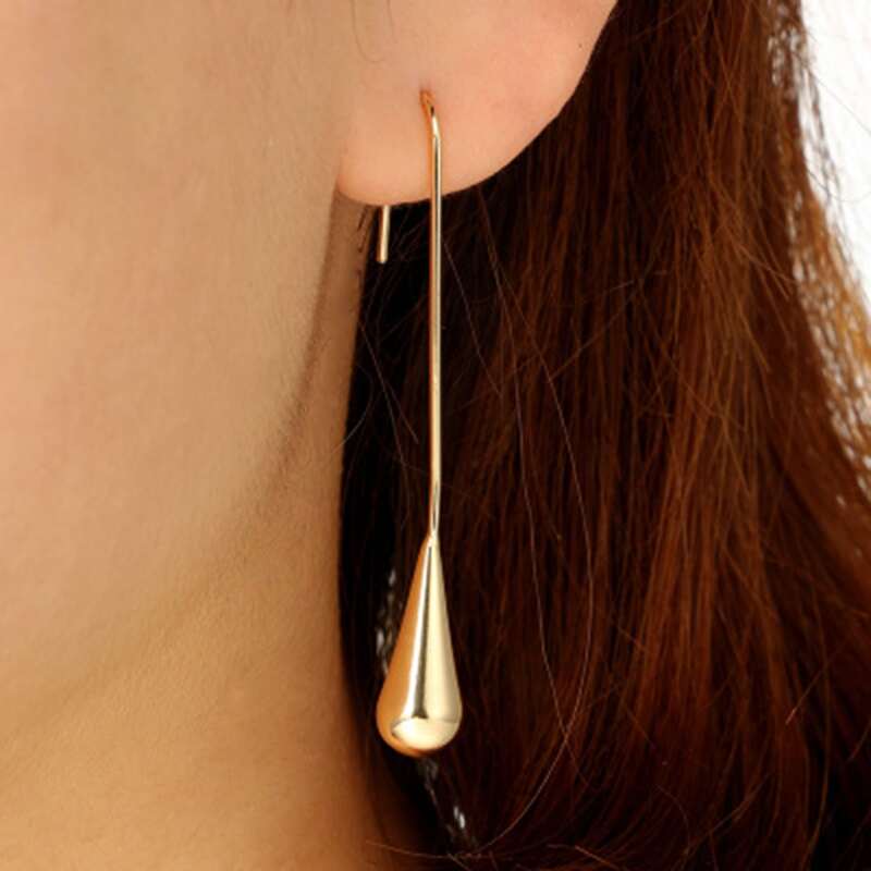 Simple Waterdrop Earrings, Gold