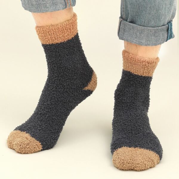 

Men Color Block Fuzzy Socks, Multicolor