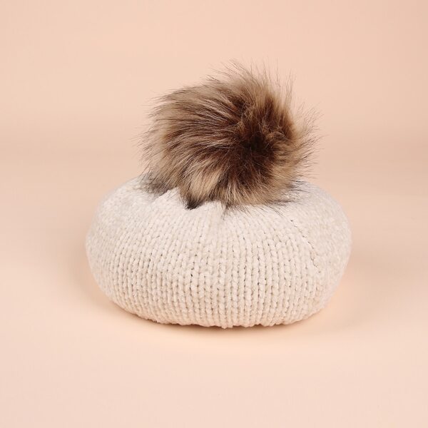 

Toddler Kids Pom Pom Beret, Beige