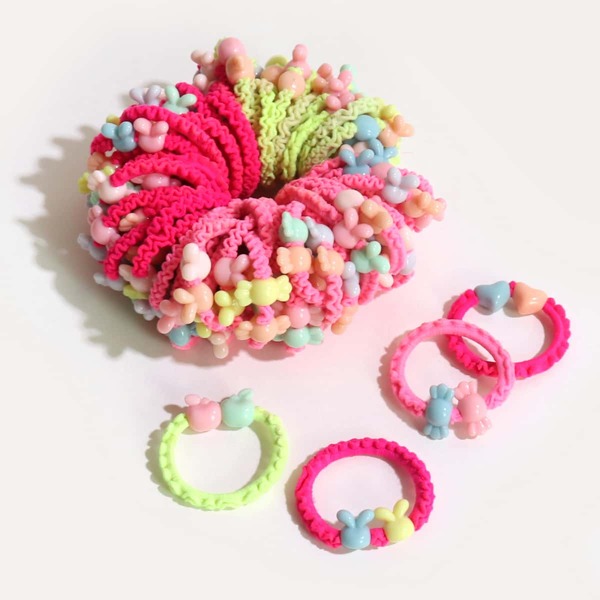 

50pcs Baby Fruit Decor Hair Tie, Multicolor