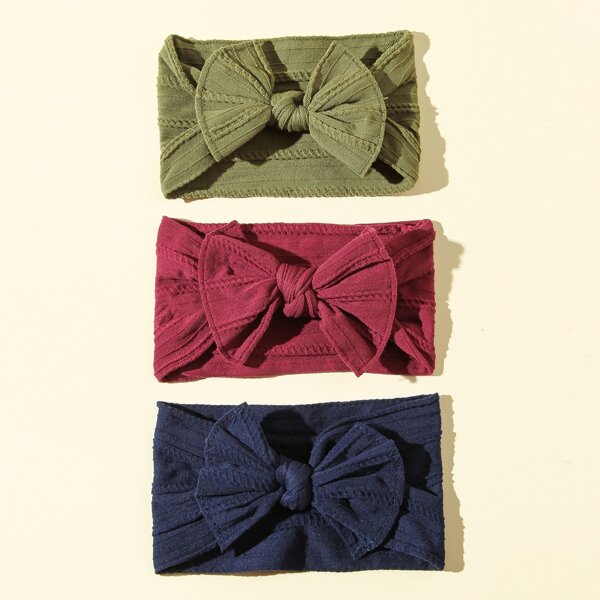 

3pcs Toddler Kids Plain Bow Headband, Multicolor