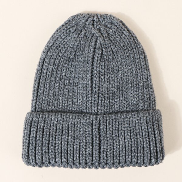 

Men Plain Knit Beanie, Grey