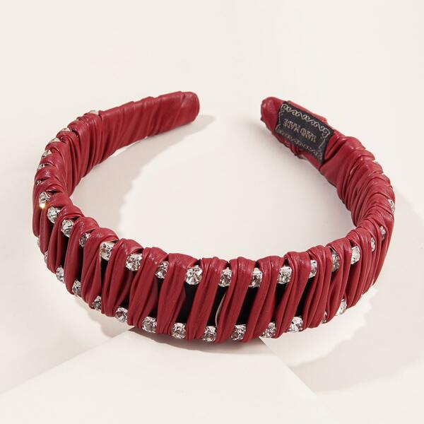

Rhinestone Decor PU Hair Hoop, Multicolor