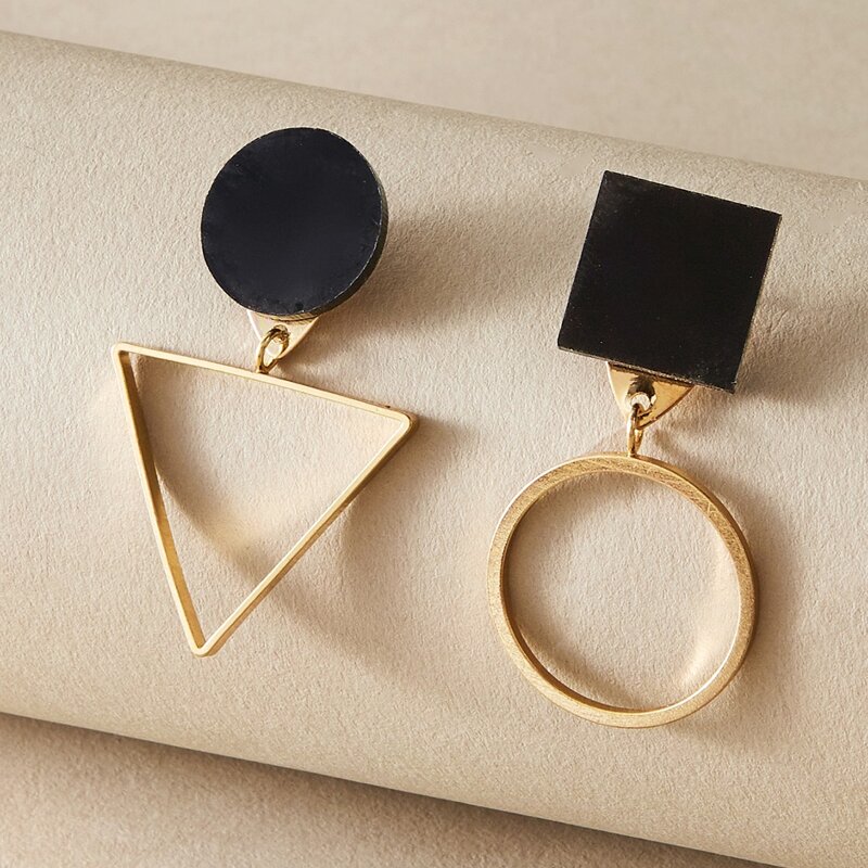 

Colorblock Geo Drop Earrings, Multicolor