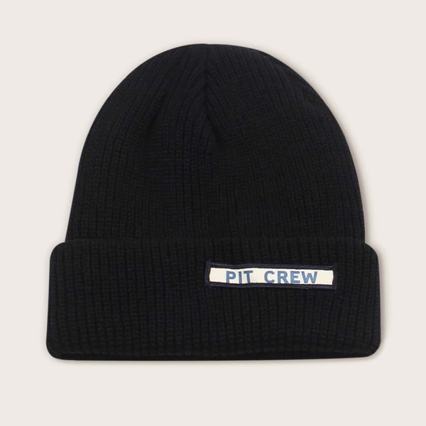

Letter Graphic Beanie, Black