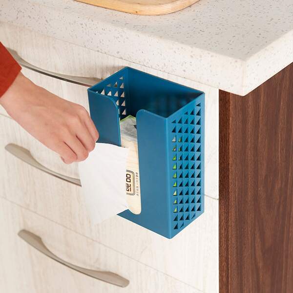 

1pc Multifunction Tissue Storage Box, Blue