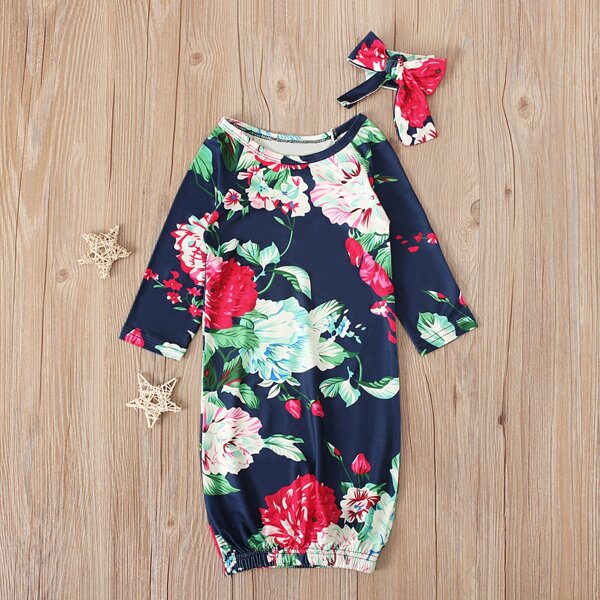 

Baby Girl Floral Print Sleep Bag & Headband, Multicolor