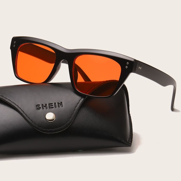 

Men Rivet Decor Sunglasses, Red