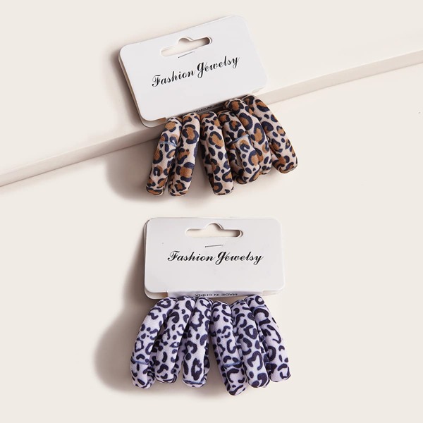 

12pcs Leopard Print Hair Tie, Multicolor
