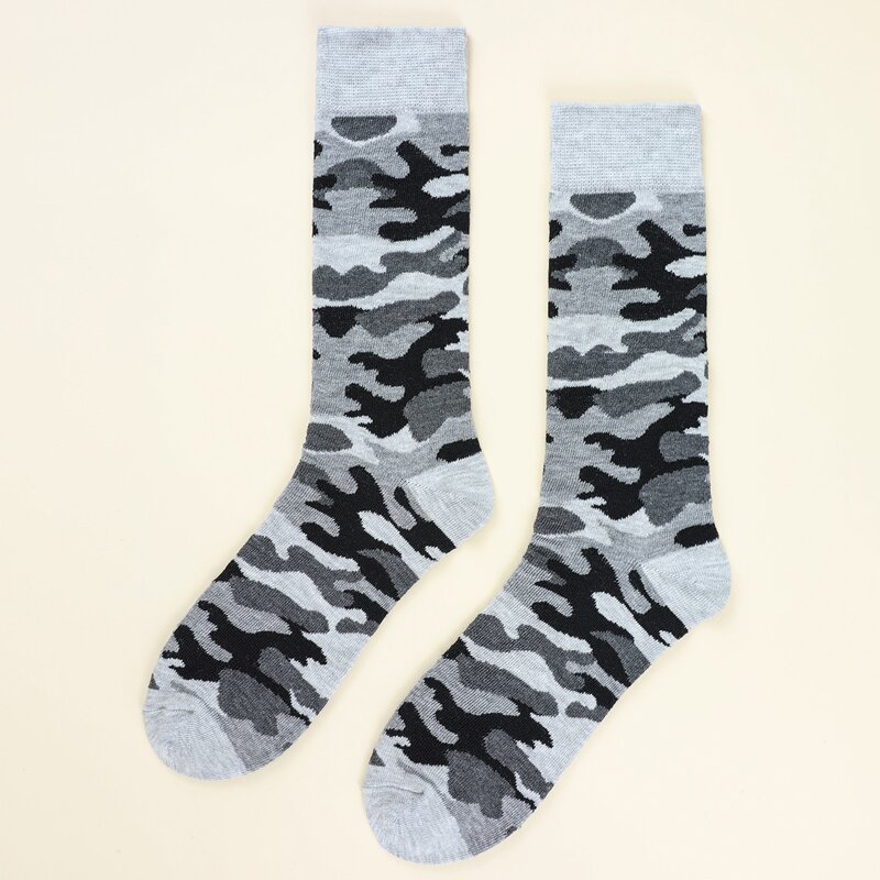 

Guys Camo Pattern Socks, Grey