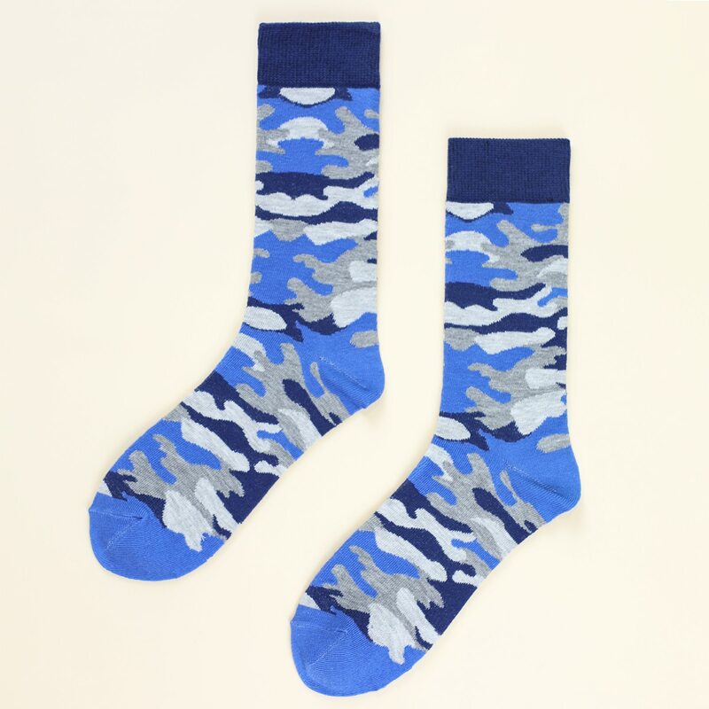 

Guys Camo Pattern Socks, Blue