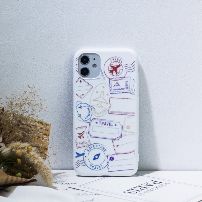 

Passport Stamp iPhone Case, White