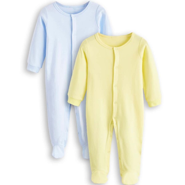 

Baby Boy 2 Pack Popper Front 100% Cotton Jumpsuit, Multicolor