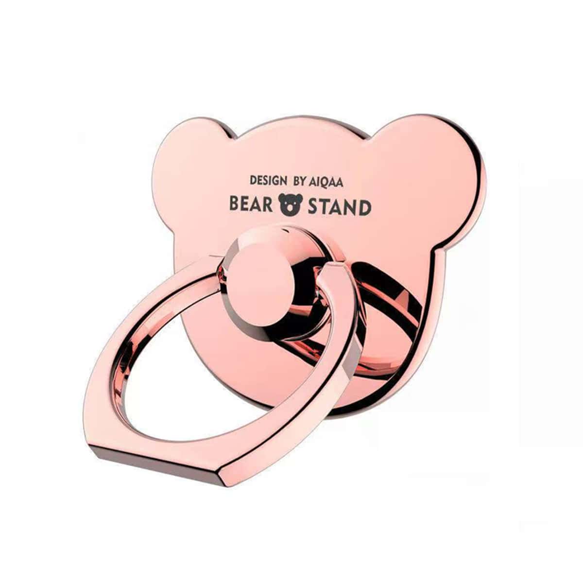 

1pc Bear Phone Ring Holder, Rose gold
