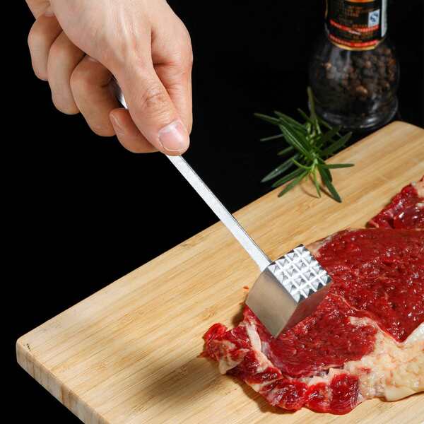 

1pc Double-sided Meat Hammer, Silver