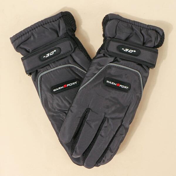 

Men Velcro Strap Gloves, Grey