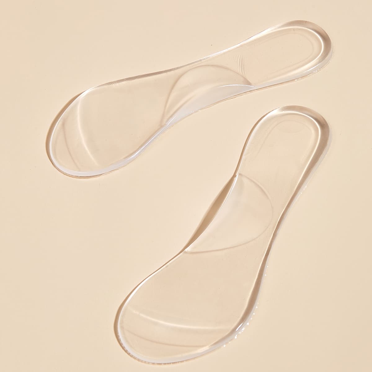 

1pair Transparent Self-adhesive Non-slip Insole, Clear