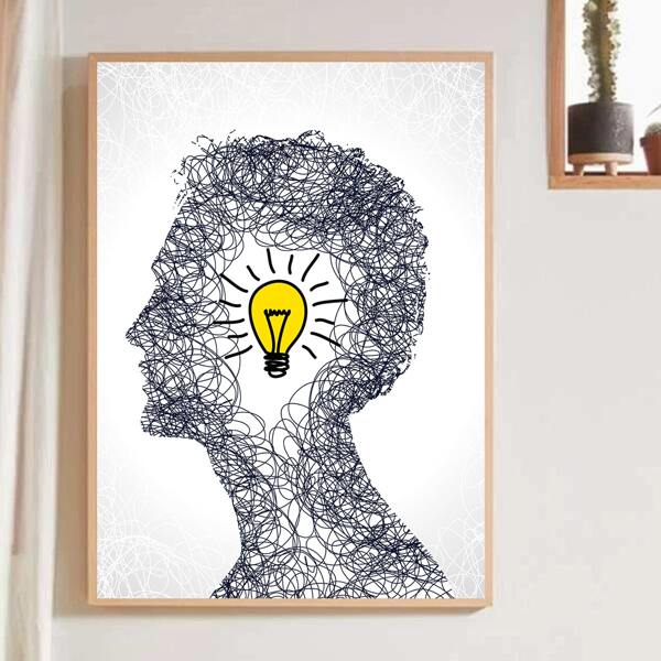 

Abstract Figure Graphic Wall Painting Without Frame, Black