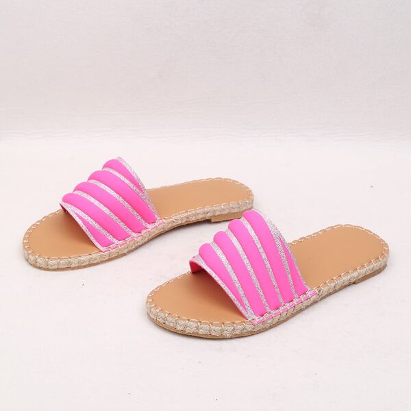 

Glitter Decor Slide Sandals, Hot pink