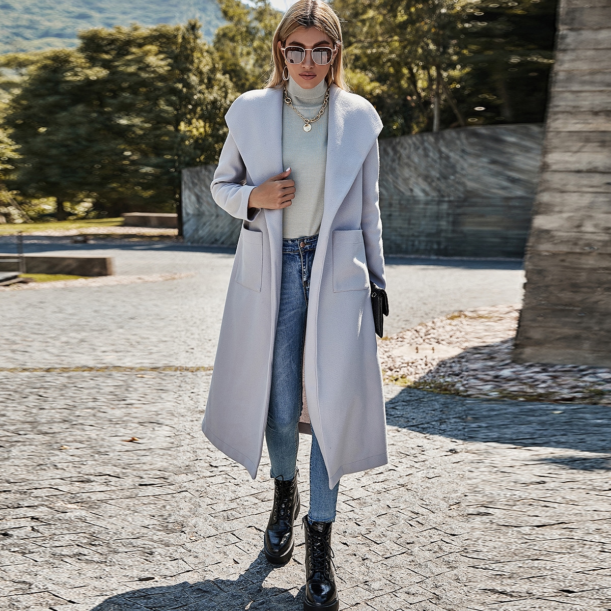 Image of Dual Pocket Self Tie Overcoat