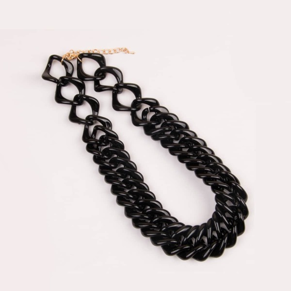 

Resin Chain Necklace, Black