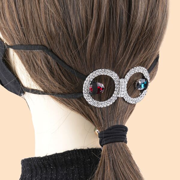 

Rhinestone Decor Mask Adjuster, Silver