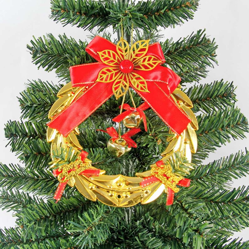 

1pc Christmas Bell Wreath Decorative Pendant, Multicolor