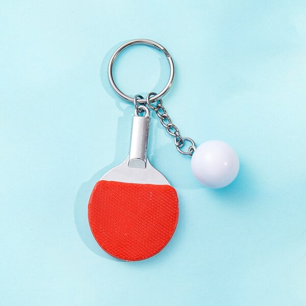 

Men Table Tennis Bat Charm Keychain, Red