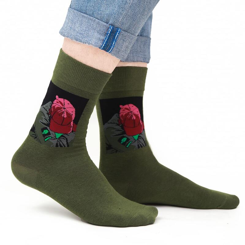 

Guys Cartoon Graphic Socks, Army green