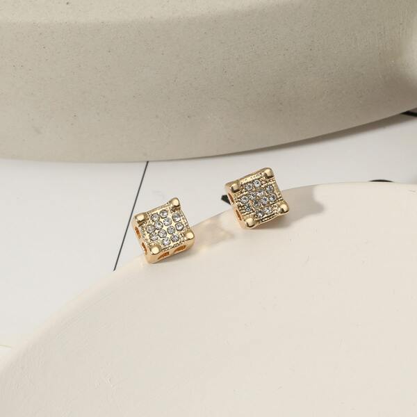 

Men Geo Stud Earrings, Gold