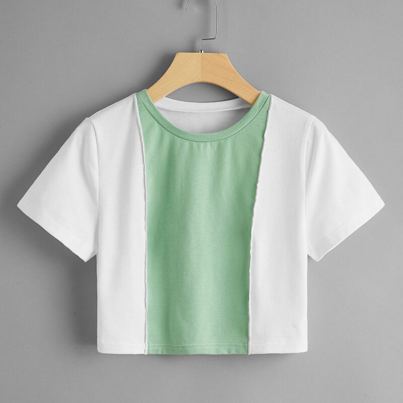 

Colorblock Crop Tee, Multicolor