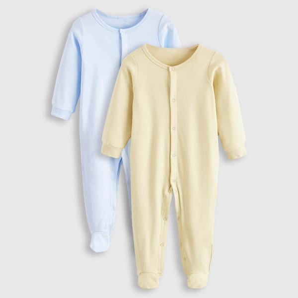 

Baby Boy 2 Pack Popper Front Footed Jumpsuit, Multicolor