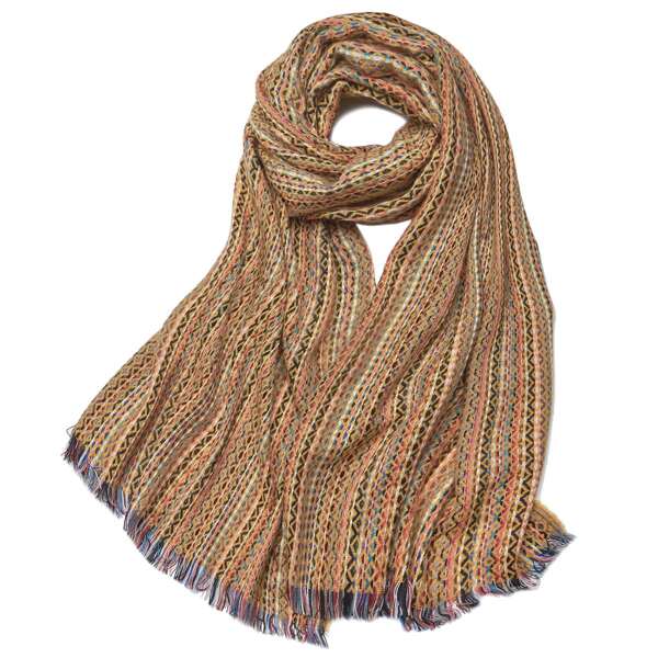 

Raw Hem Geo Print Scarf, Yellow