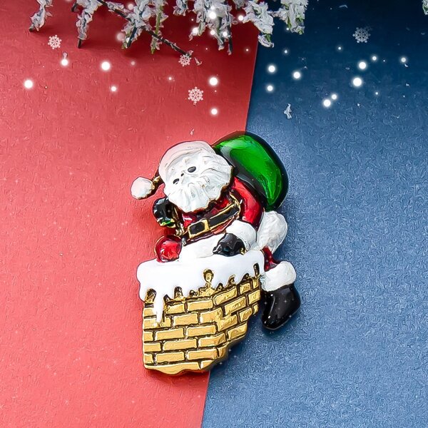 

Christmas Cartoon Brooch, Multicolor