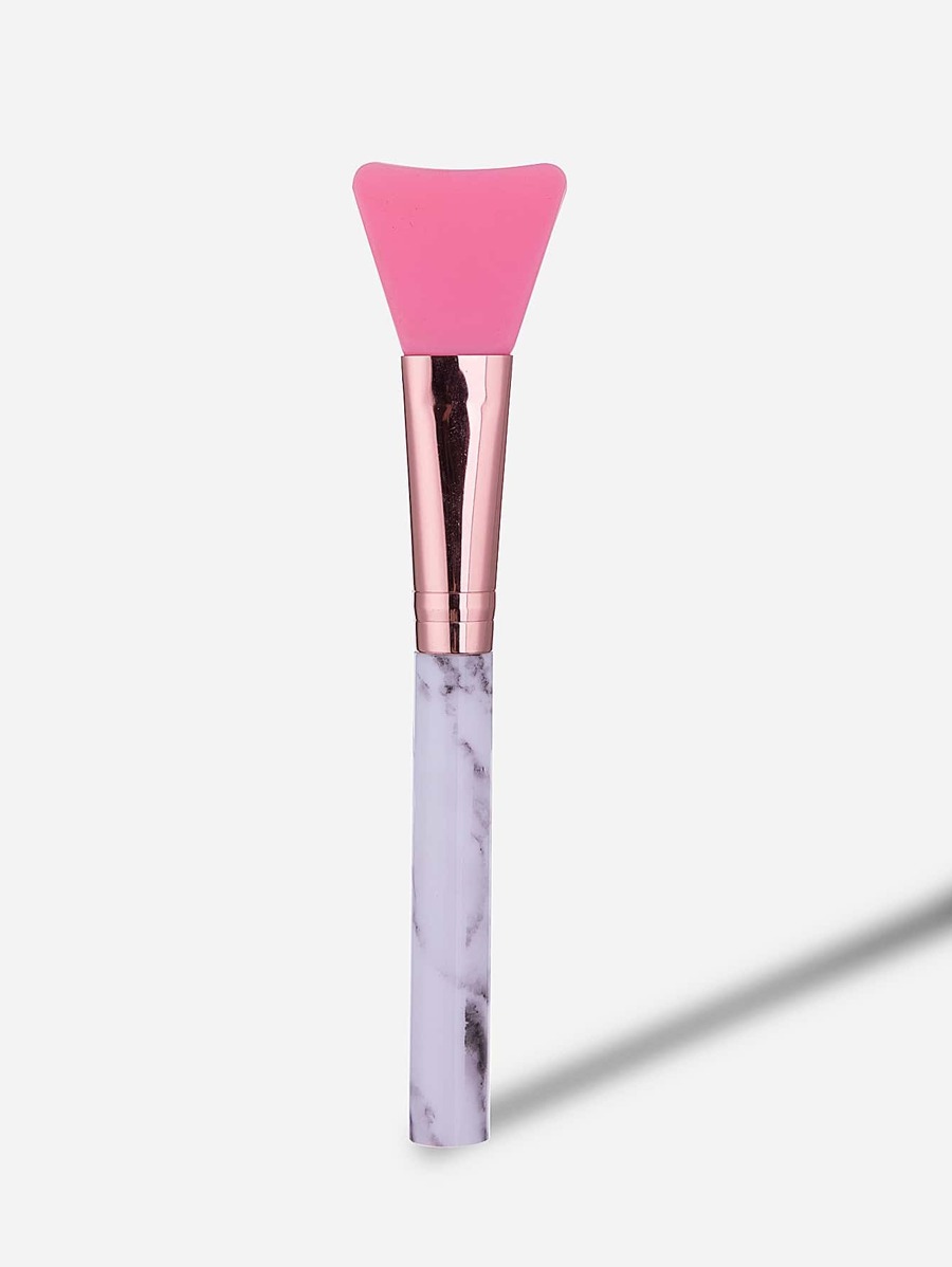 Silica Gel Marble Pattern Handle Facial Sheet Brush - Multicolor - View 1