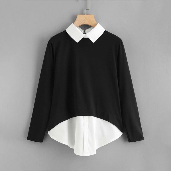 

Plus 2 In 1 Blouse, Black