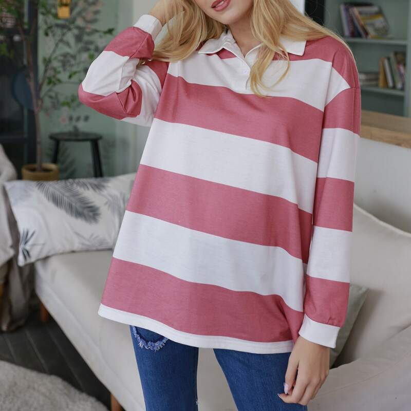 

Striped Oversized Sweatshirt, Multicolor