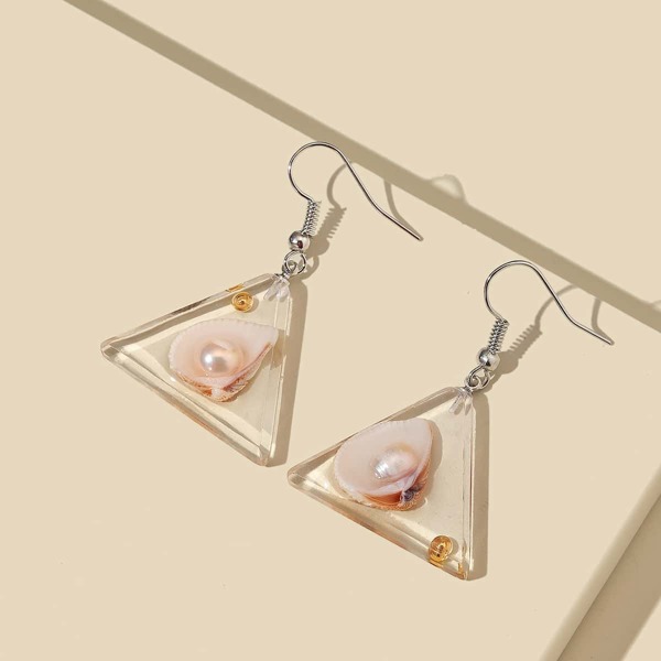 

Clear Triangle Drop Earrings, Multicolor