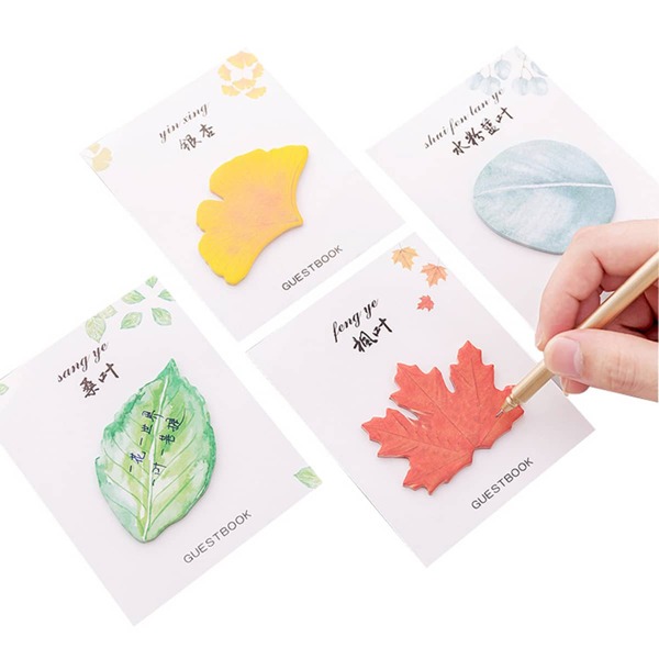 

1pc Leaf Shaped Random Sticky Note, Multicolor