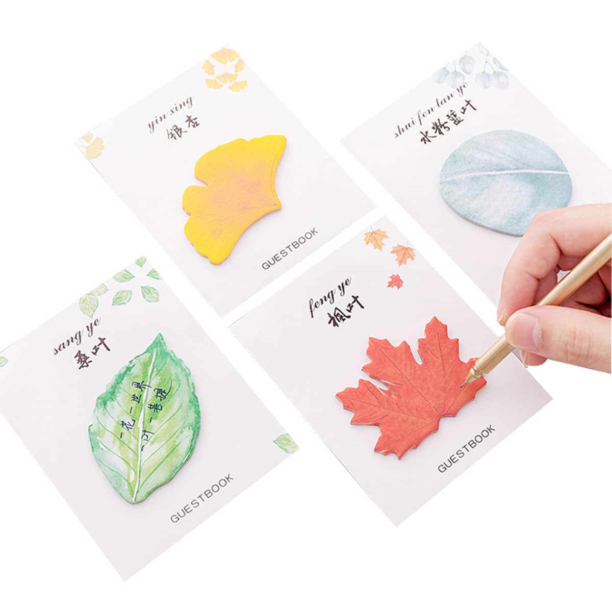 

1pc Leaf Shaped Random Sticky Note, Multicolor