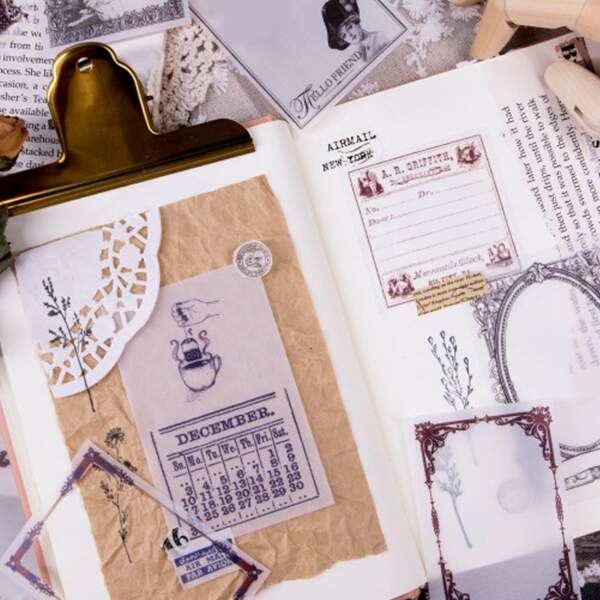 

45pcs Vintage Pattern Random Sticker, Multicolor