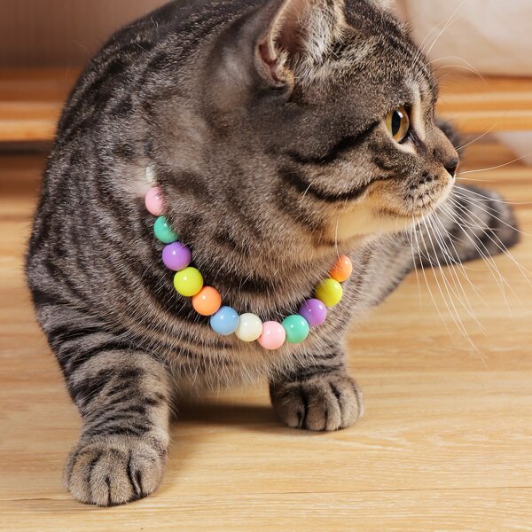 

1pc Colorful Beaded Necklace, Multicolor