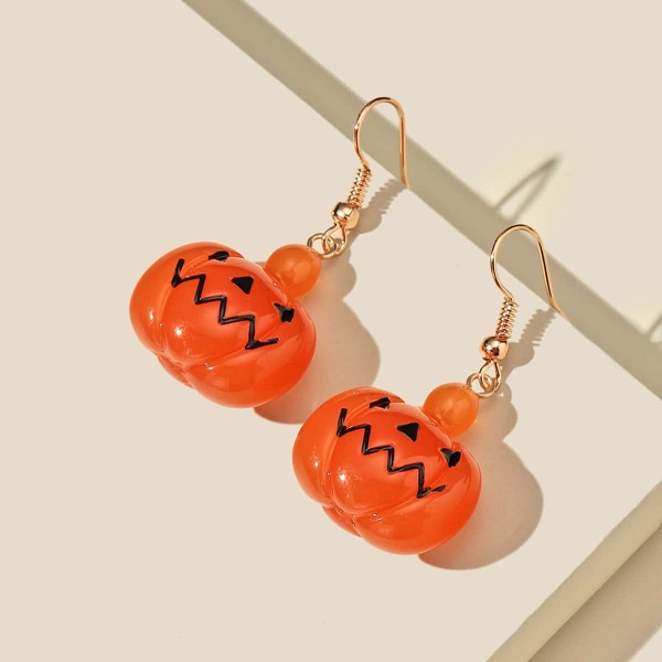 

Pumpkin Drop Earrings, Orange