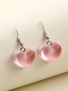Pendientes con corazón - Rosa - Ver 1